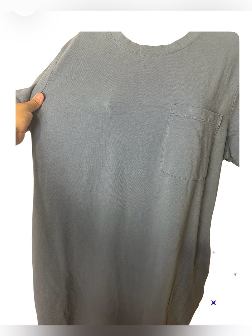 Banana Republic Short Sleeve Crew Tee in Slate Blue - Picture 3 of 5